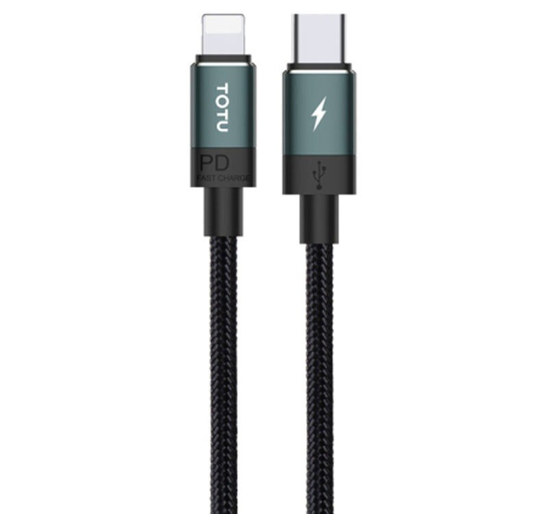 Totu Type-C to Lightning PD Fast Charging Cable, 1.2 m, Black, BPD-001 Lulu Hypermarket