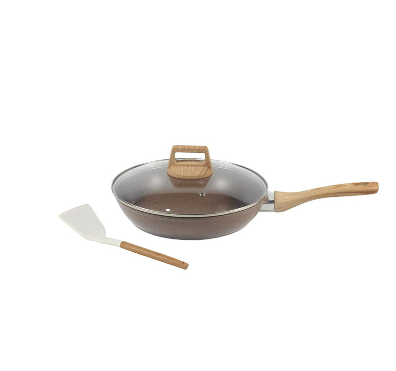 Chefline Frypan + Lid, 26 cm, Coffe Granite