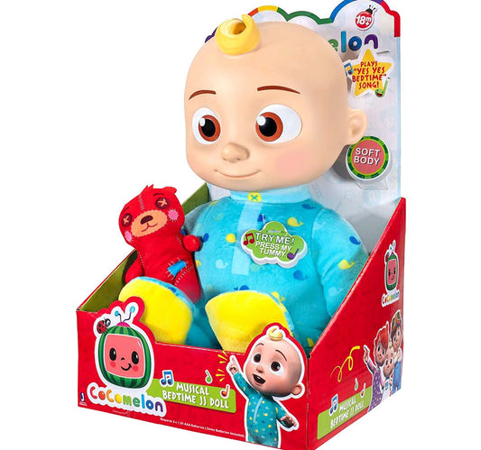 Cocomelon Official Plush Bedtime JJ Doll 10 inches with Sound CMW0016