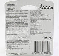 Energizer Max Alkaline AAA Battery 1.5 V E92BP8, 8 Pcs Pack