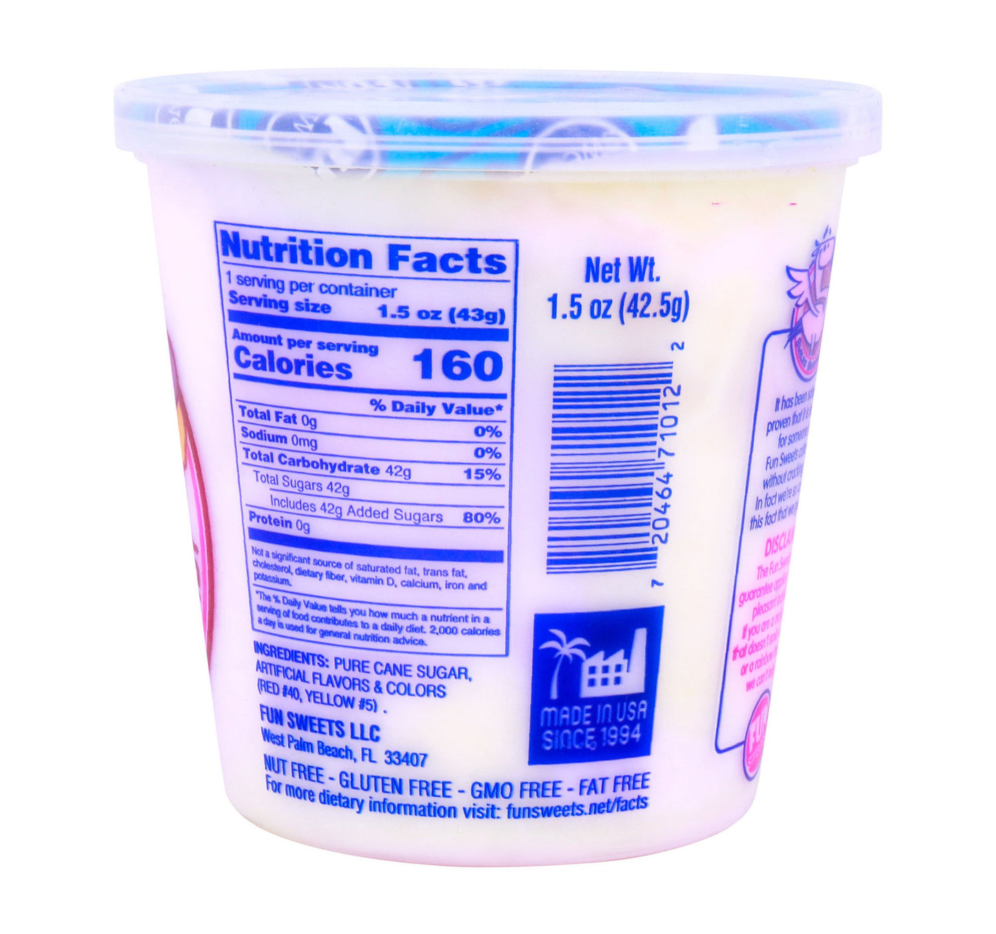 Fun Sweets Cupcake Cotton Candy 42.5 g