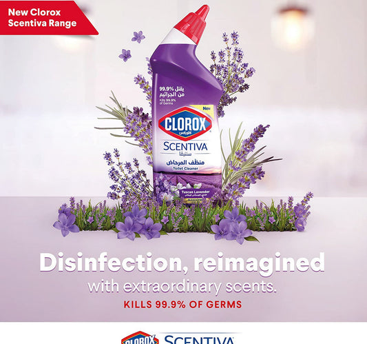 Clorox Scentiva Toilet Cleaner Tuscan Lavender Bleach Free 709 ml