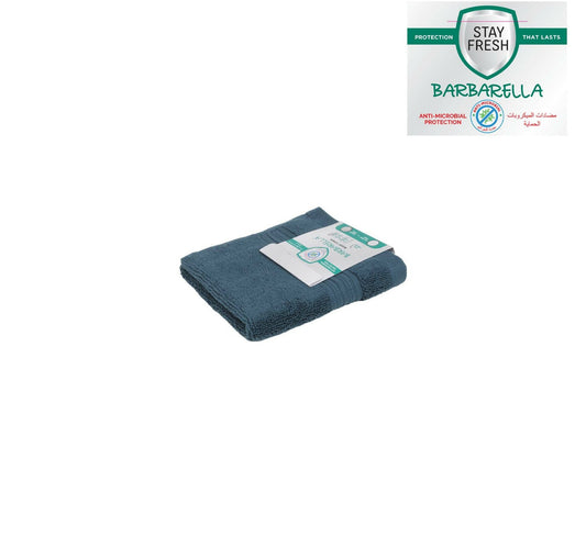Barbarella Anti-Microbial Face Towel, 33 x 33 cm, Blue