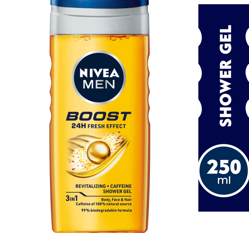 Nivea Men Boost Shower Gel 3in1 Body Wash 250 ml