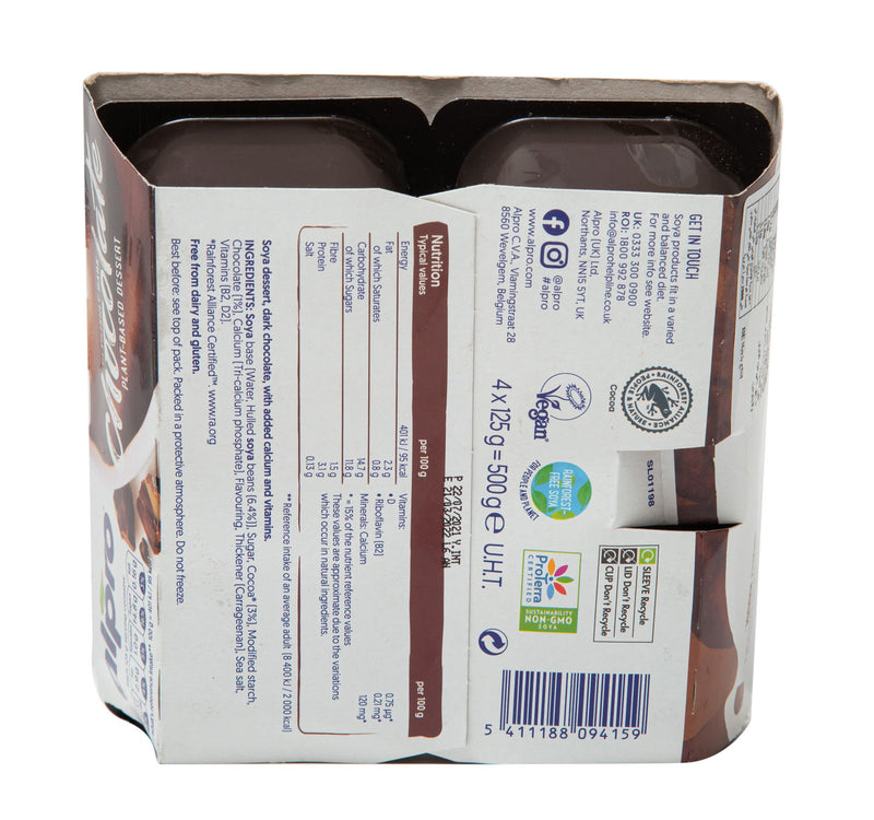 Alpro Plant Based Devilishly Dark Chocolate Dessert 4 x 125 g