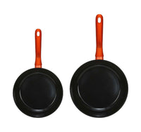 Chefline Induction Base Ceramic Natural Coating Frypan Set, 24 & 28 cm, Black, DZJ2428