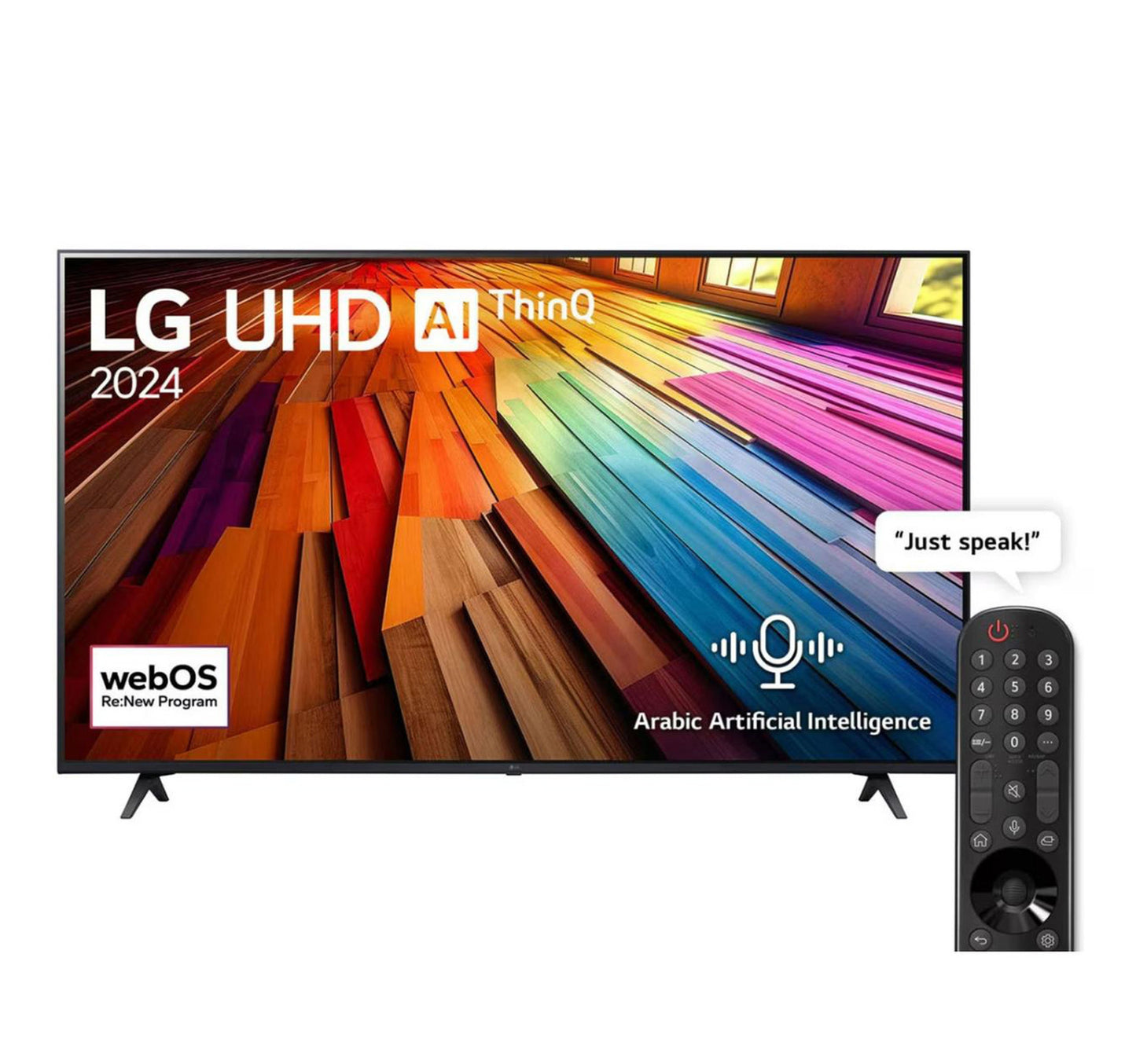 تلفزيون LG 65 بوصة UHD AI UT80 4K الذكي مع جهاز تحكم عن بعد AI Magic HDR10 webOS24 (2024)