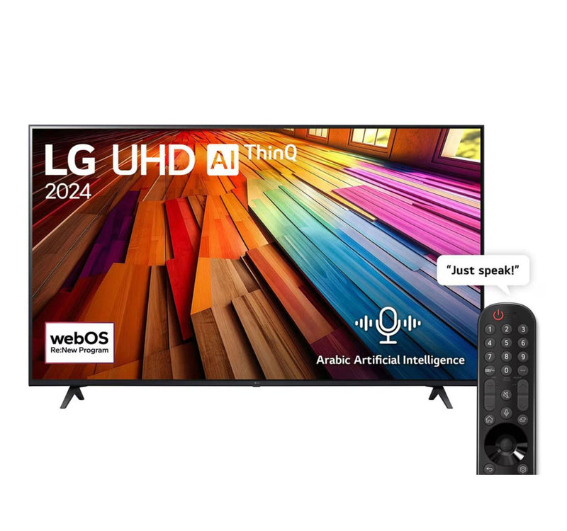 تلفزيون LG 65 بوصة UHD AI UT80 4K الذكي مع جهاز تحكم عن بعد AI Magic HDR10 webOS24 (2024)
