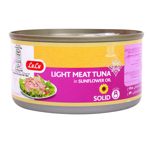 LuLu Light Meat Tuna Solid In Sunflower Oil 185 g Lulu Hypermarket