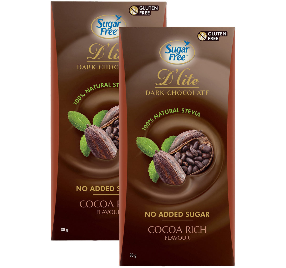 D'lite Sugar Free Dark Chocolate Assorted Value Pack 2 x 80 g