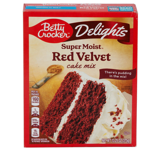 Betty Crocker Delights Super Moist Red Velvet Cake Mix 375 g Lulu Hypermarket
