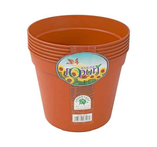 Green Leaf Seed Pot 18cm 6pc 6518 Assorted Colors