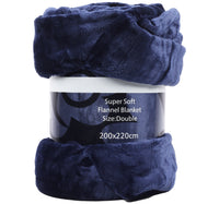 Super Soft Flannel Blanket 200 x 220cm Assorted Colours