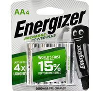 Energizer Recharge Power Plus AA Battery, 1.2 V, 4 Pcs, NH15PPBP4