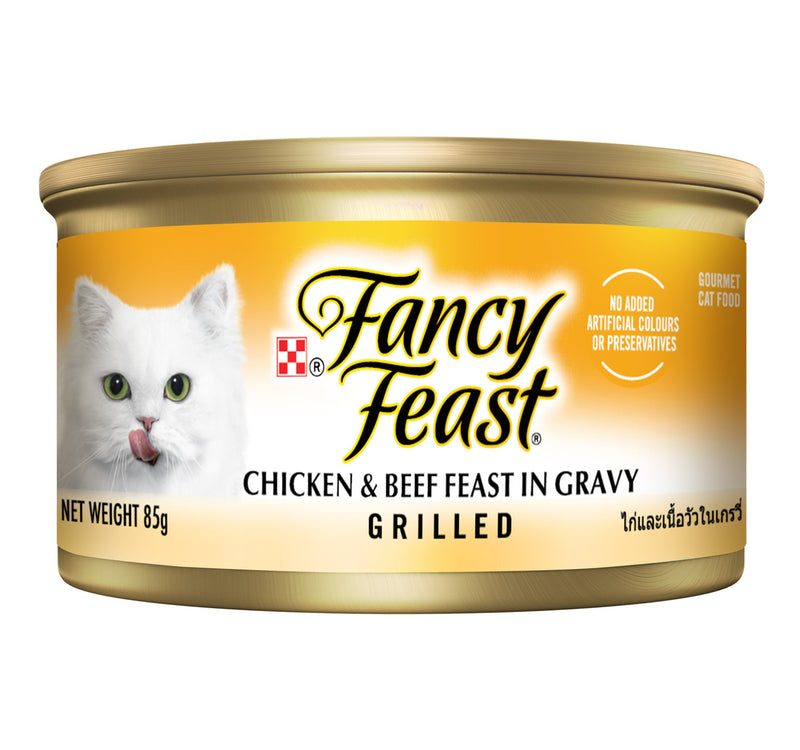 Purina Fancy Feast Grilled Chicken & Beef Feast In Gravy Cat Food 85 g