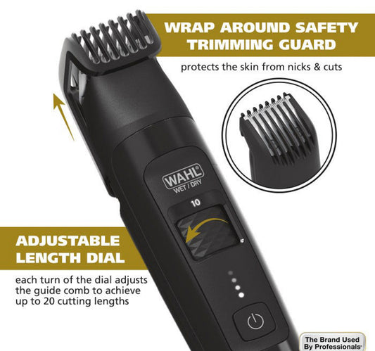 Wahl Manscaper Lithium-Ion Wet & Dry Cordless Rechargeable Trimmer, 1065-0411