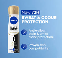 Nivea Black & White Invisible Silky Smooth Antiperspirant for Women Spray 150 ml