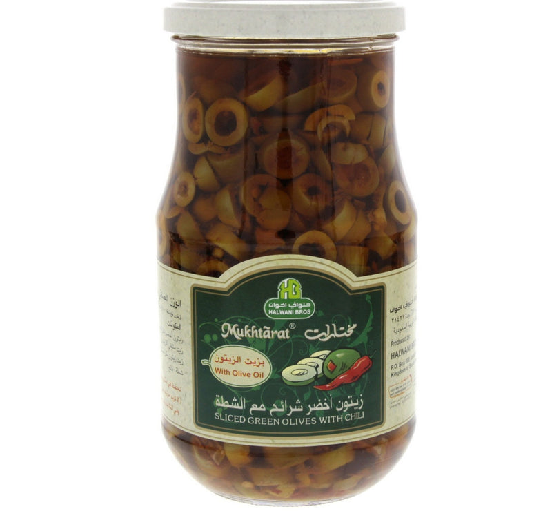 Halwani Sliced Green Olives With Chilli 650 g Lulu Hypermarket
