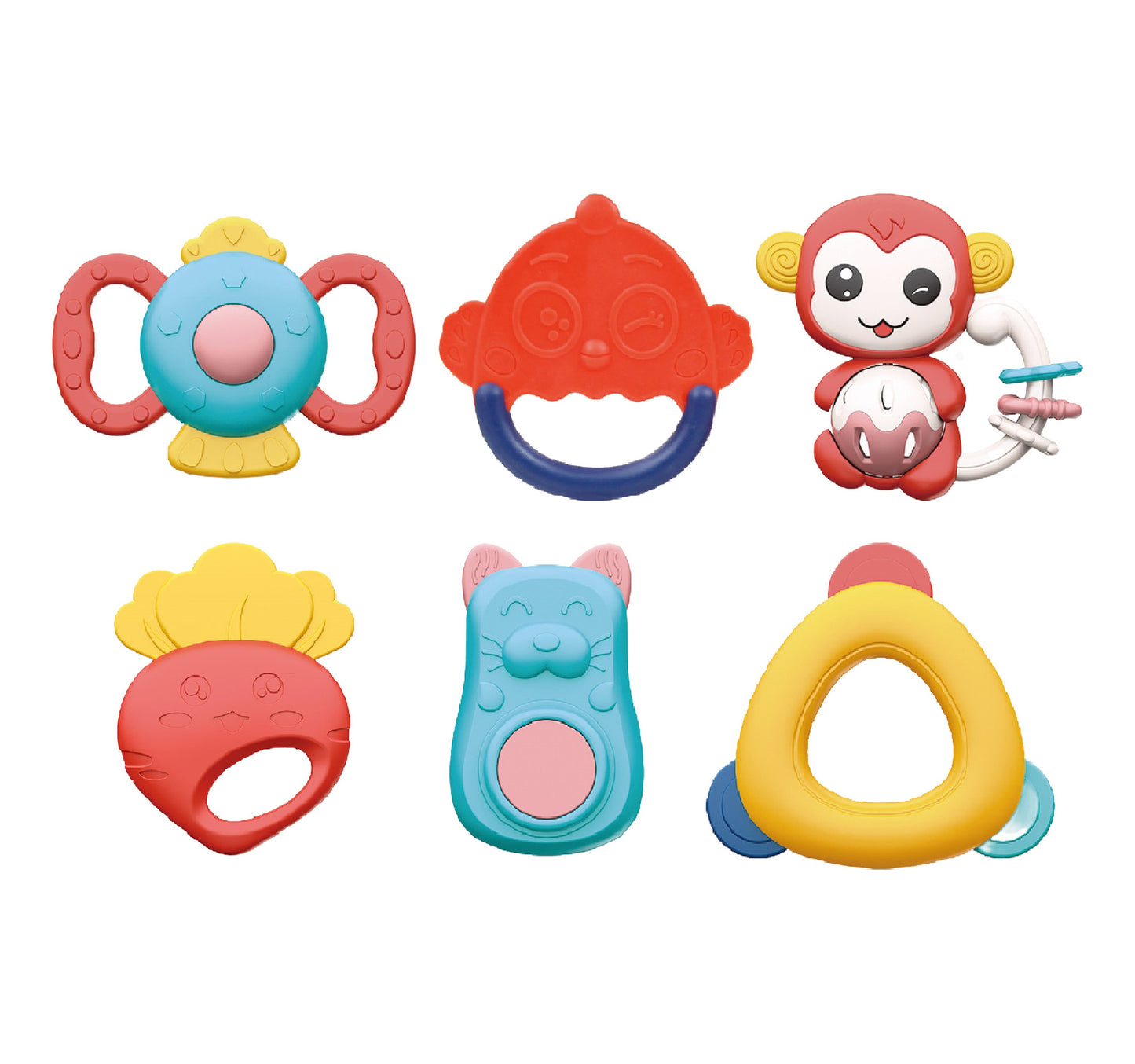 First Step Baby Rattle Set, 6 pcs, BM6300-3B24