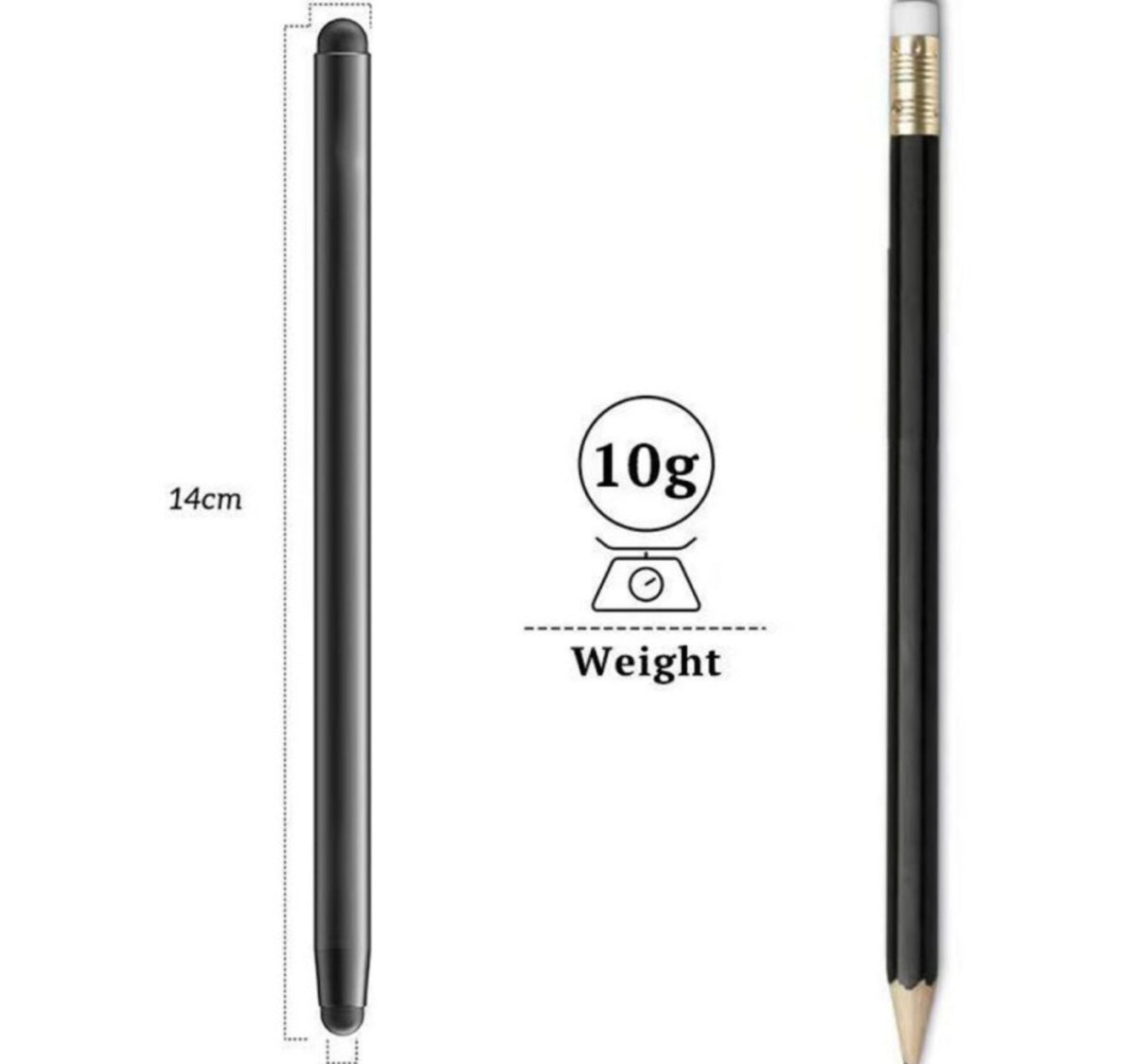 Iends 2 in 1 Rubber Tip Stylus Pen, Black, IE-PN846