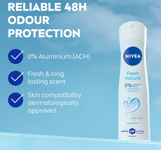 Nivea Fresh Natural Antiperspirant Spray for Women Ocean Extracts 48H Protection 200 ml