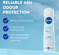 Nivea Fresh Natural Antiperspirant Spray for Women Ocean Extracts 48H Protection 200 ml