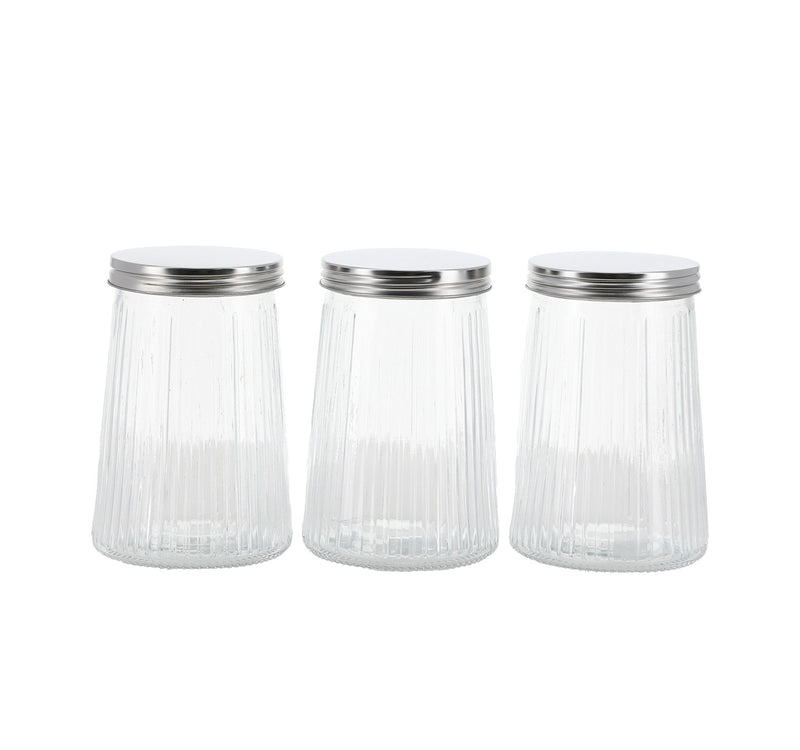 Crystal Drops Glass Storage Jar, 950 ml, 3 pcs, 83017