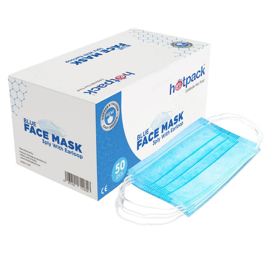 Hotpack Blue Face Mask 3ply with Earloop 50 pcs
