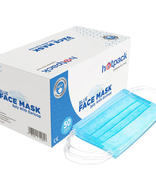 Hotpack Blue Face Mask 3ply with Earloop 50 pcs