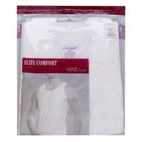 سترة رجالية من القطن المريح من Elite Comfort، مقاس 2XL، 3 قطع، أبيض، ELXVW