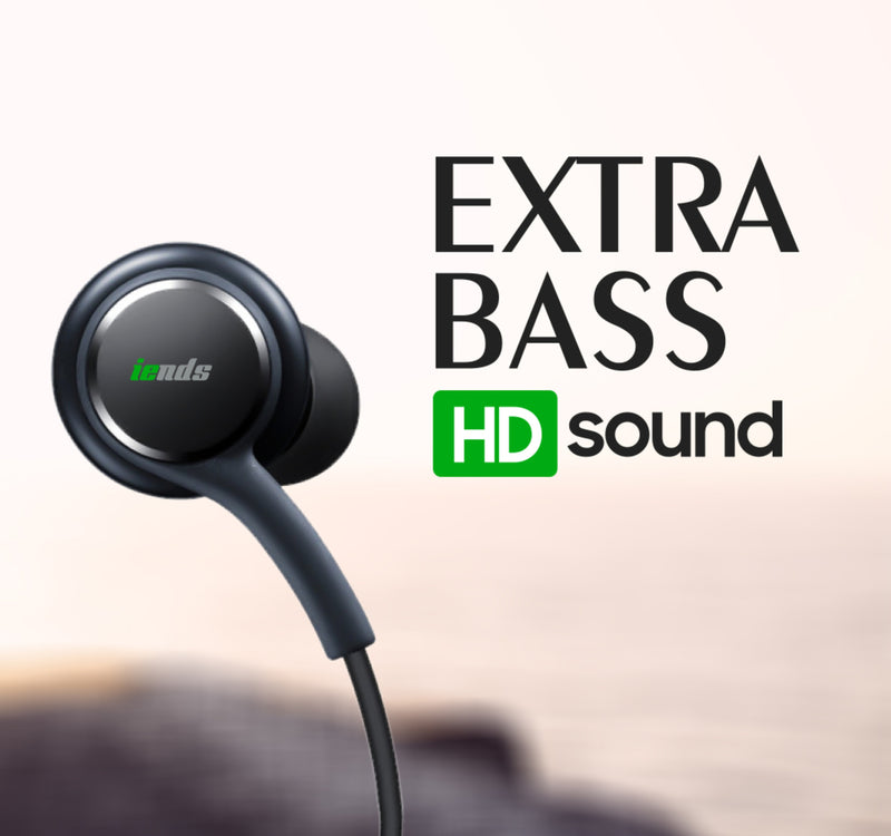 Iends Wired Stereo 3.5 mm Earphone with Microphone Black HS935