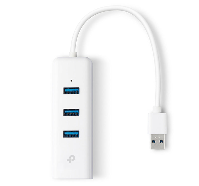 TP-Link Port Hub and USB Ethernet Adaptor, White, UE330