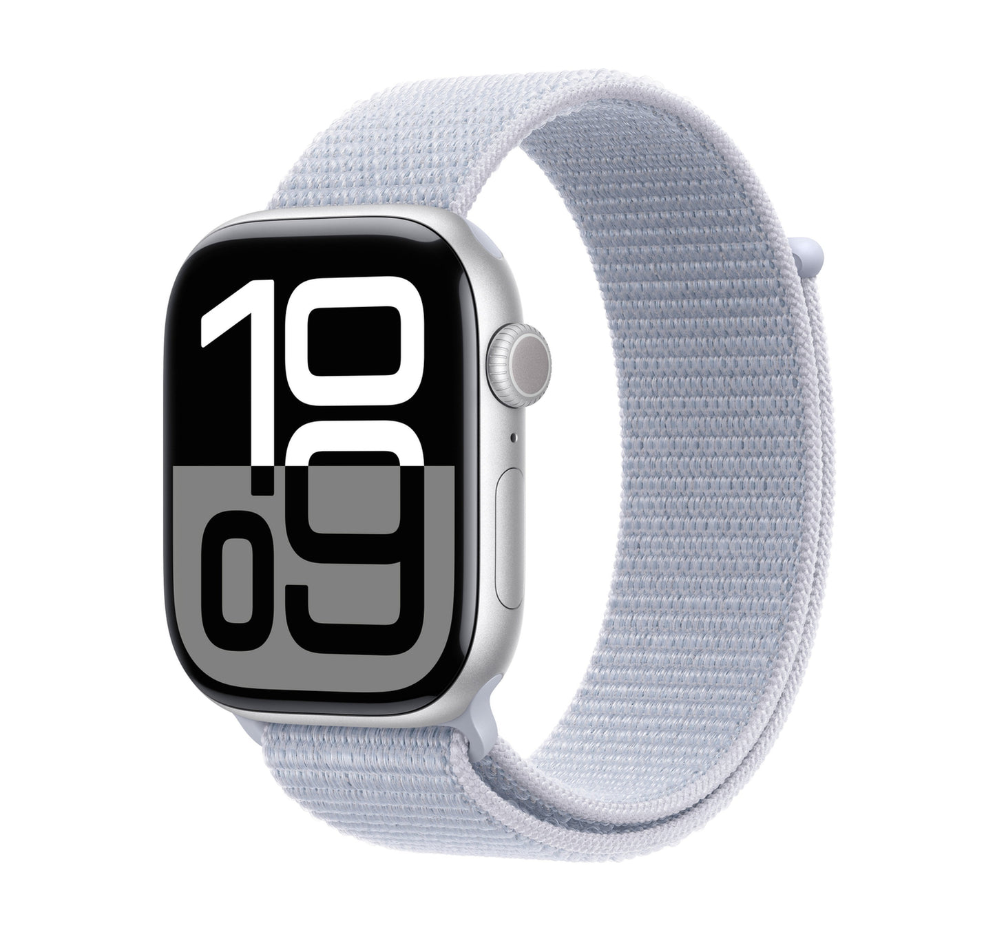 Apple Watch Series 10 GPS, 46 mm Silver Aluminium Case with Blue Cloud Sport Loop Lulu Hypermarket