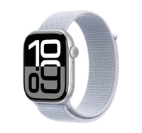 Apple Watch Series 10 GPS, 46 mm Silver Aluminium Case with Blue Cloud Sport Loop Lulu Hypermarket