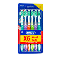 Oral B Toothbrush All Rounder 123 Medium 6 pcs