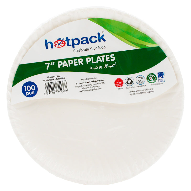 Hotpack Paper Plate 7 " 100 pcs