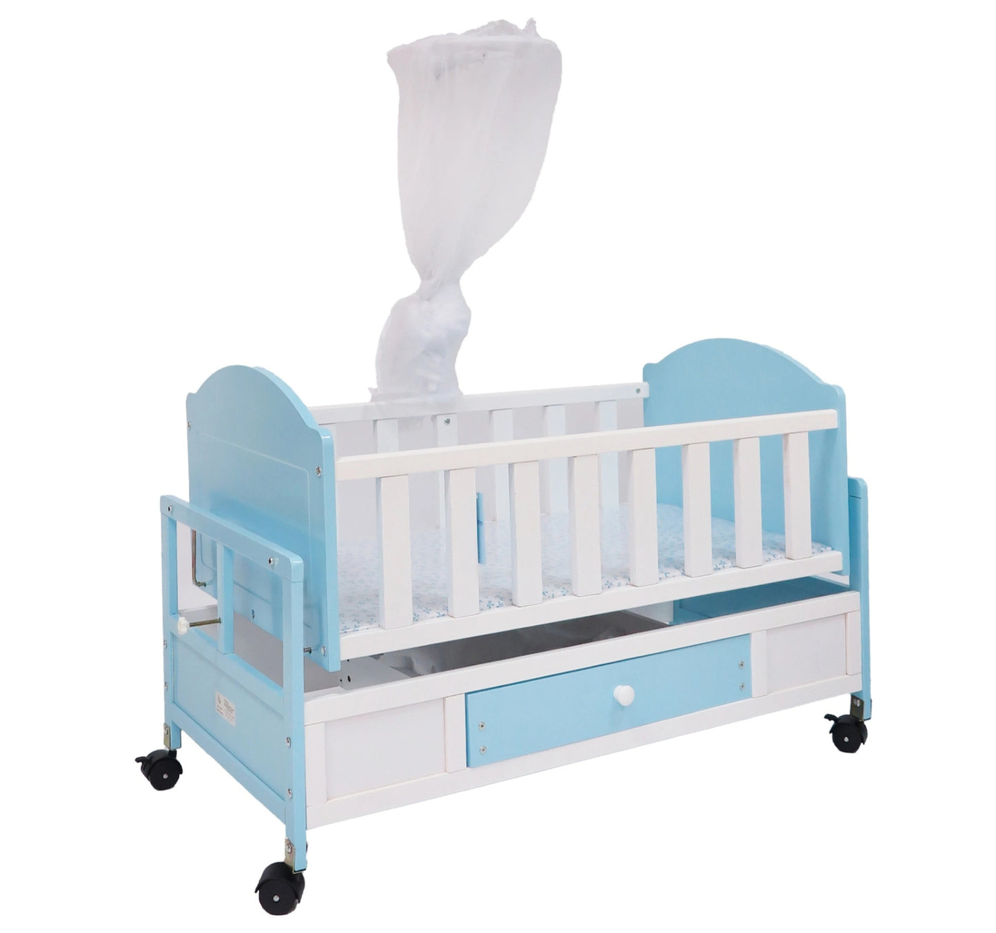 First Step Baby Wooden Cradle, Blue A25, 5370-4-1