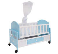 First Step Baby Wooden Cradle, Blue A25, 5370-4-1