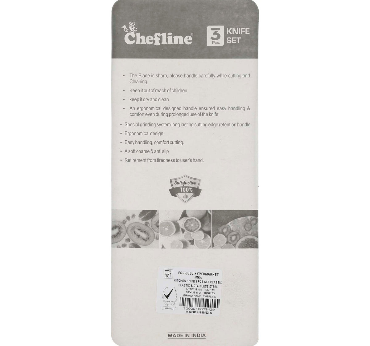 Chefline Kitchen Knife, 3 pcs, IND