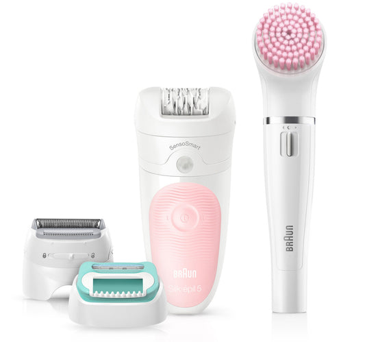 Braun Silk-epil SensoSmart Cordless Wet & Dry Epilator SES 5875 + Face Spa Brush