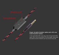 Trands Gaming Headset with 3.5mm Connector and Audio Y Splitter Cable HS5458