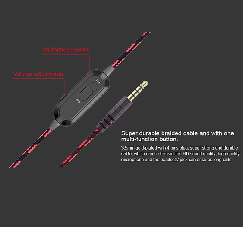 Trands Gaming Headset with 3.5mm Connector and Audio Y Splitter Cable HS5458