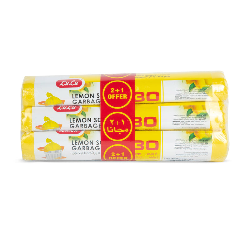 LuLu Garbage Bags Lemon 5 Gallons Size 46cm x 52cm 3 pcs
