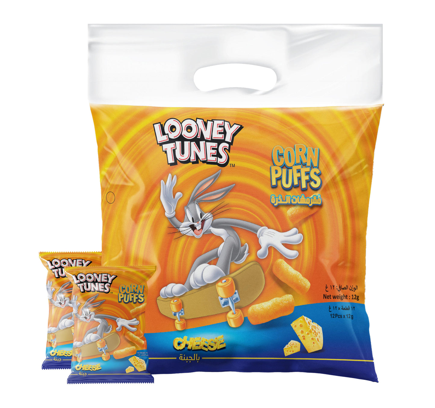 Looney Tunes Cheese Corn Puffs 12 x 12 g Lulu Hypermarket