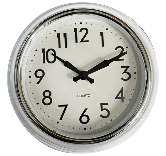 Maple Leaf Home Plastic Wall Clock, White, 30 cm, BP-R1202W