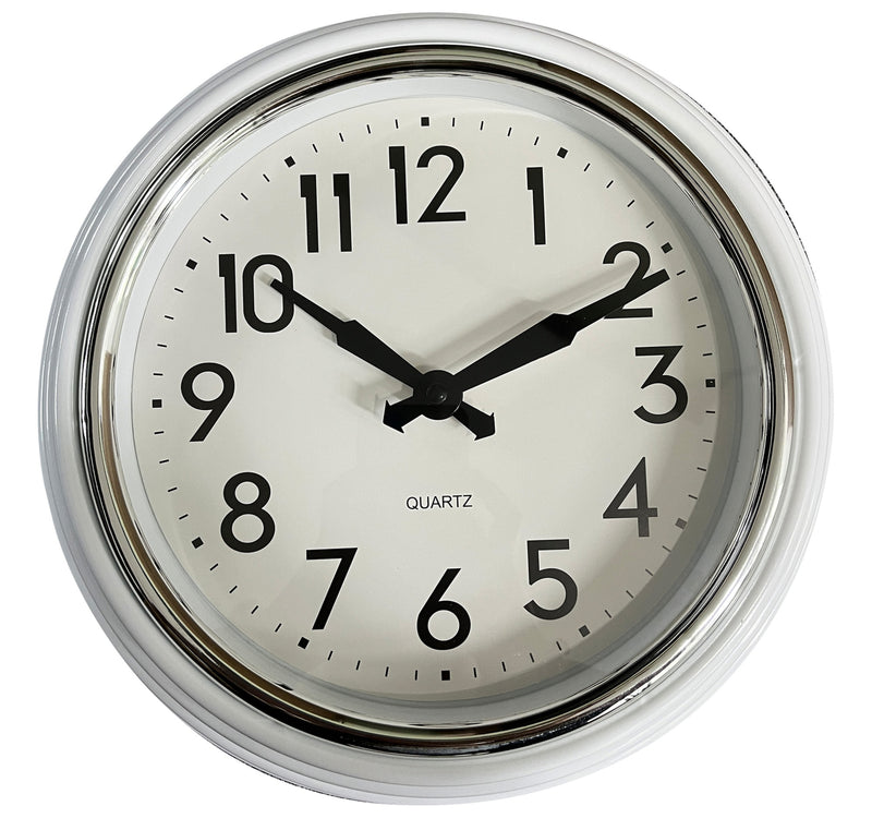 Maple Leaf Home Plastic Wall Clock, White, 30 cm, BP-R1202W