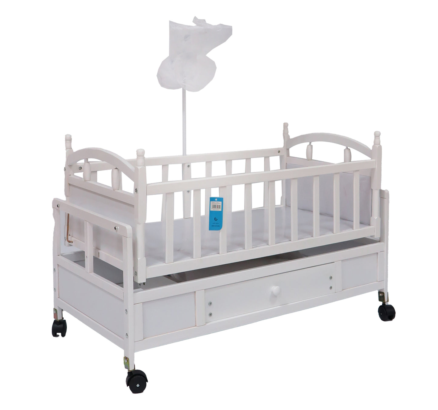 First Step Baby Wooden Cradle, Pink A25, 5370-4-2