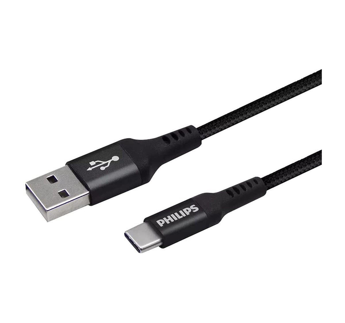 Philips USB-A to USB-C Braided Cable 2M DLC5206A/00 (Black) Lulu Hypermarket