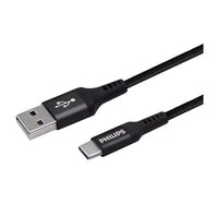 Philips USB-A to USB-C Braided Cable 2M DLC5206A/00 (Black) Lulu Hypermarket
