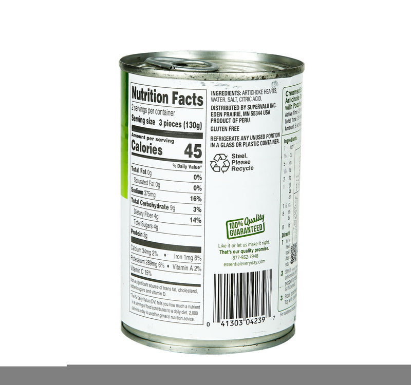 Essential Everyday Whole Artichoke Hearts Large 396 g
